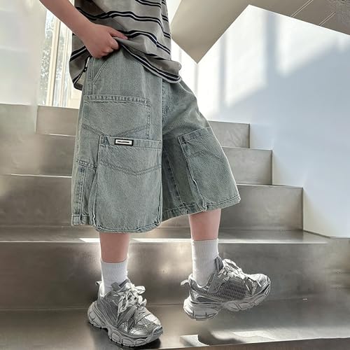 Boys Cargo Denim Shorts Comfortable Boys Pants for Everyday Casual Outdoor Activities All Season Design with2