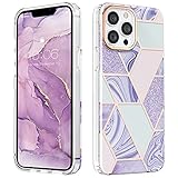 MATEPROX Compatible with iPhone 13 Pro case Marble Design Slim Thin Stylish Geometric Cover for iPhone 13 Pro 6.1' 2021(Marble Purple)