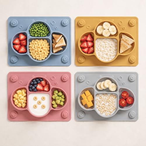 ROCCED Suction Plate with Spoon & Fork Set (Dusty Blue) — view 8