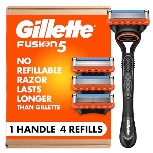 Gillette Fusion5 Razors for Men, 1 Razor, 4 Blade Refills,