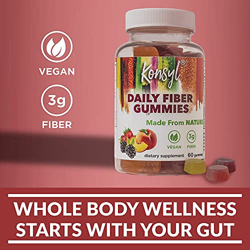 Konsyl Daily Fiber Gummies - Helps Support Digestive Health+ - Vegan Fiber Supplement Gummies for Adults - All-Natural Fruit Flavor (60 Count) - Image 5