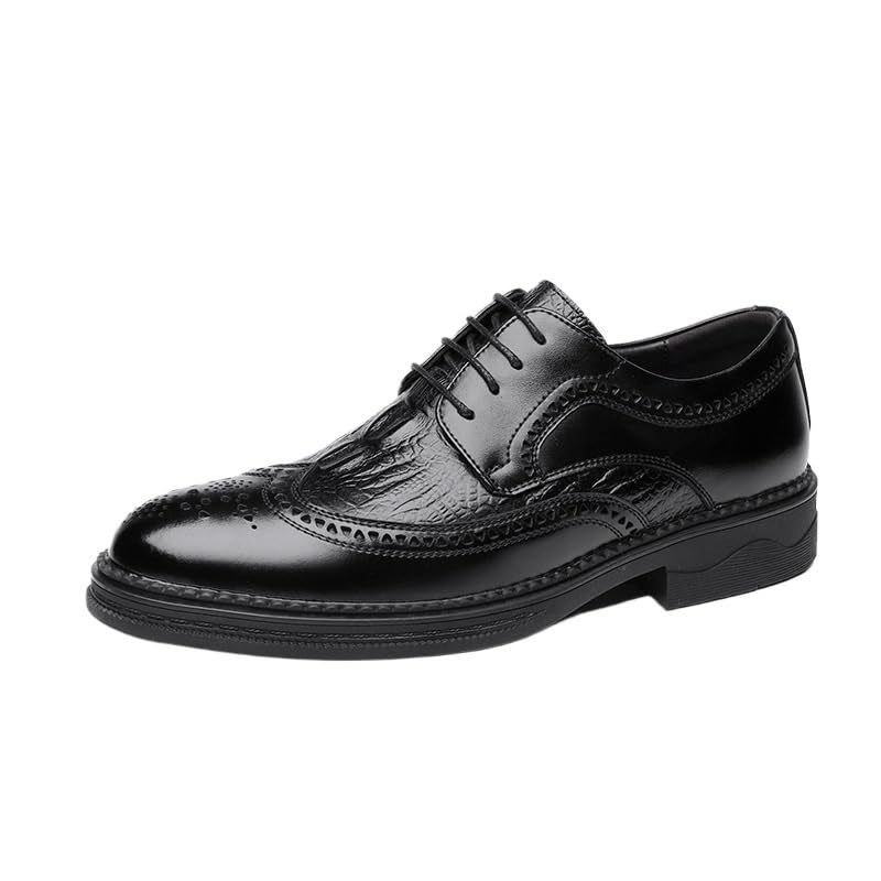 Classic Lace-up Dress Shoes for Men - Formal Tuxedo Brogues for Wedding Evening Party Office, Anti-Slip Non Slip Prom Shoes