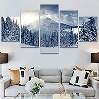 SIGNWIN 5 Panel Canvas Wall Art Modern Art Contemporary Landscape Multicolor Photography Relax/Calm Sky for Home Decorations Ready to Hang - 60