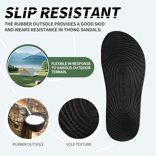 Image of Men's Flip Flops Sandal Casual Comfortable Outdoor Thong Sandals for Men Summer Beach Slides Lightweight Non-Slip Shoes with Soft Cushion Arch Support