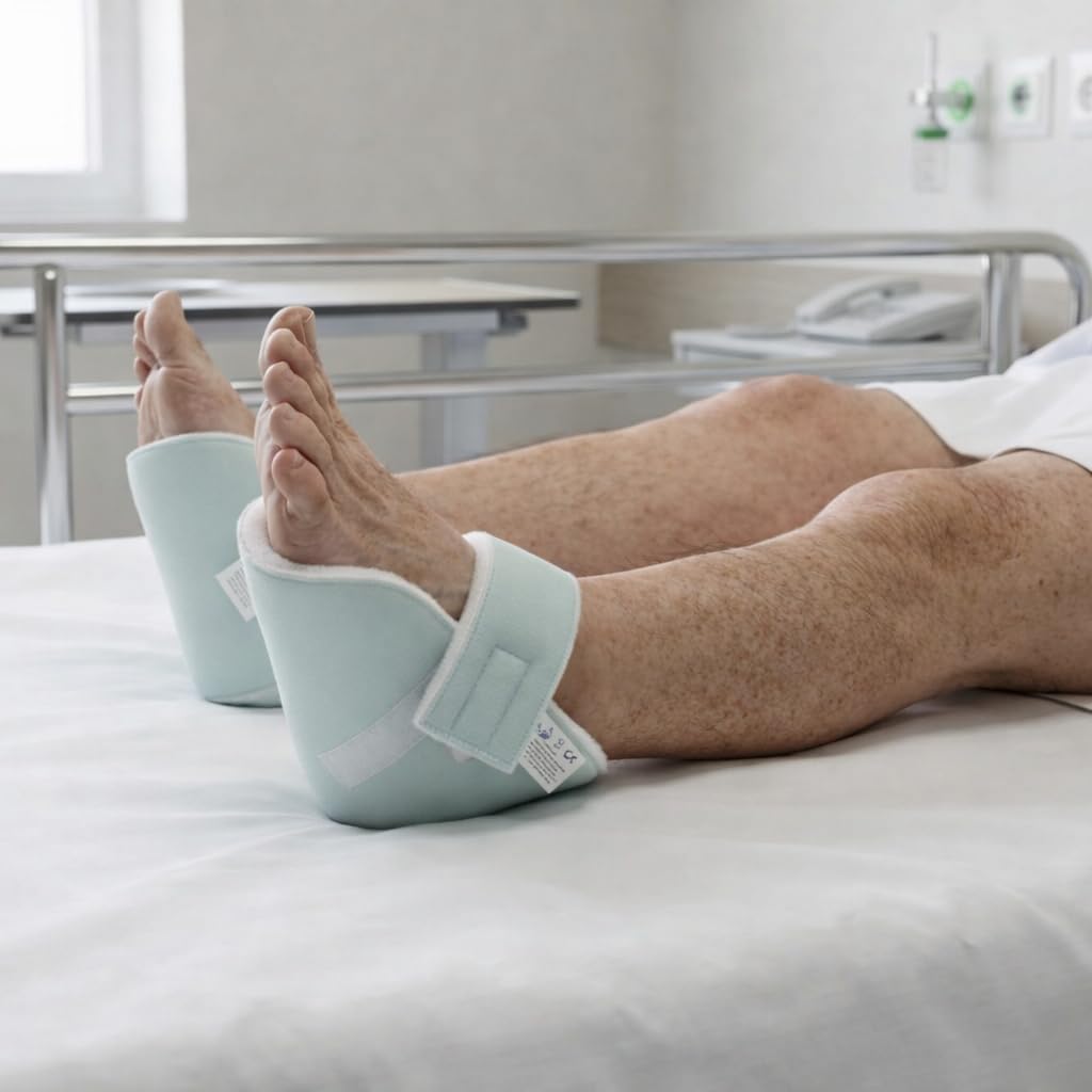 Talloniere Antidecubito – Coppia di Protettori per Tallone, Piede o Gomito per la Prevenzione di Piaghe e Ulcere da Pressione – Uso Quotidiano a Letto o su Sedia a Rotelle, Acquamarina