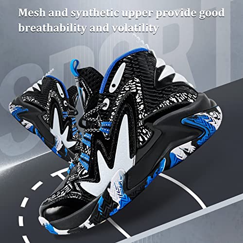 Image of VITUOFLY Kids Basketball Shoes Boys Sneakers Girls Mid-top Sports Shoes | Ankle protection, Non-slip TPR outsole, Cushioned shock-absorbing EVA midsole, Indoor outdoor sports for little & big kids