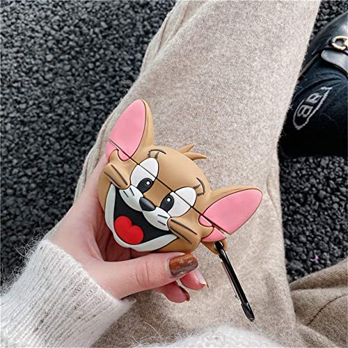 Image of Techmount Designer 3D Cartoon Cover for Airpods pro 2 2022 Launch, Protective Silicone Case Compatible with Airpods Pro GEN-2 (2022) Only (NOT for Any Other AIRPODS) (Brown Jerry)