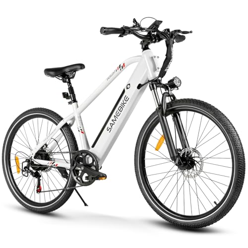 SAMEBIKE Nuovi modelli di biciclette elettriche per uomini e donne, 26 x 2,1 pollici pneumatici grassi, 36 V 15 Ah bicicletta elettrica (a01-men, white)