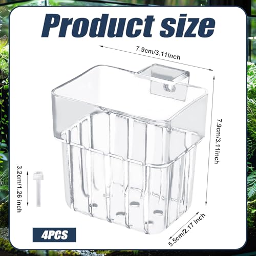 Image of Gosknor 4pcs Aquarium Plant Holders, Transparent Plastic Fish Tank Plant Pots Hanging Aquarium Planter Aquarium Plant Basket Aquatic Plant Cup for Aquarium Fish Tank Hydroponic Plants