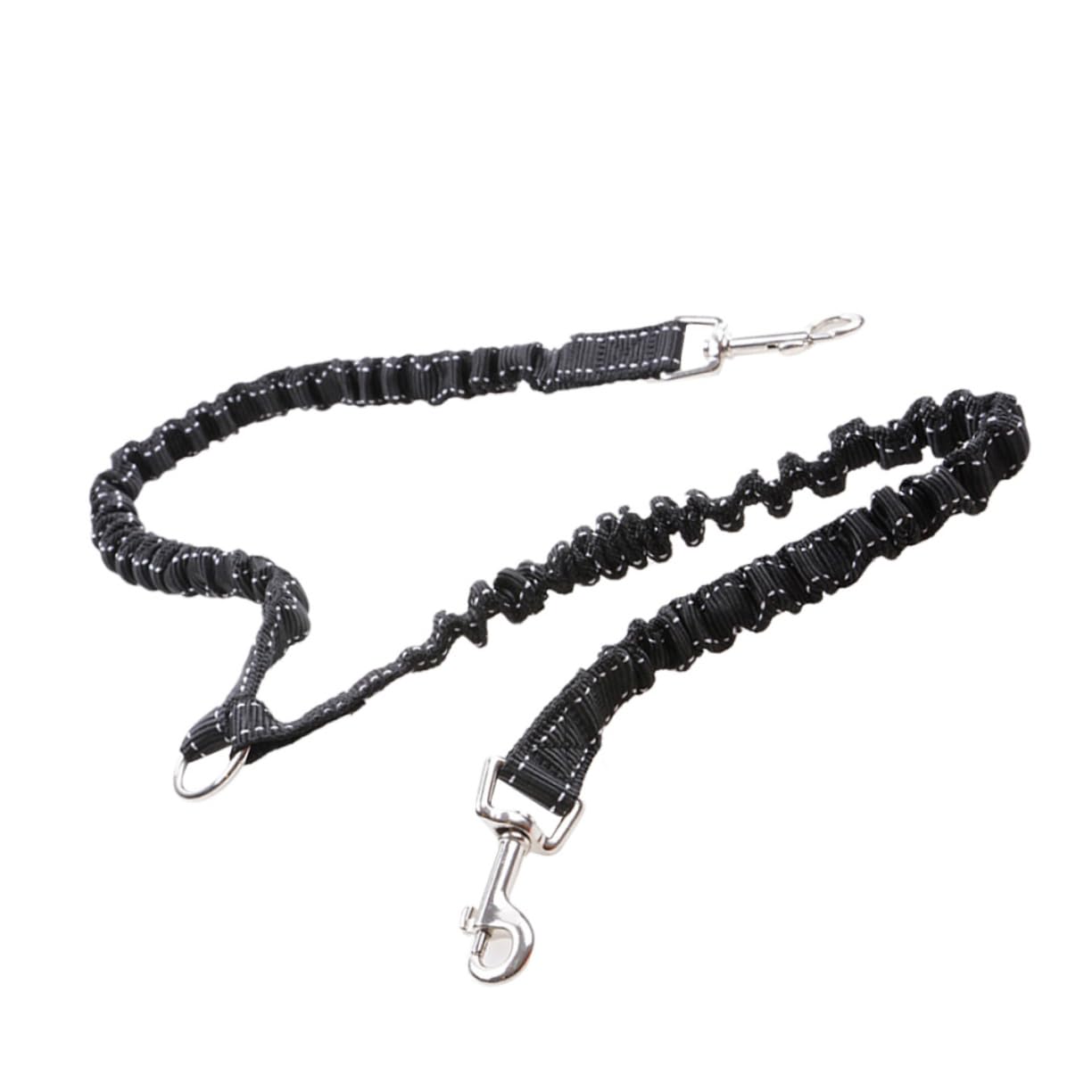 Abaodam Double Head Strap Pet Traction Rope Stretchable Dog Pulling Leash for Dogs Durable Black Design for Enhanced Control and Comfort