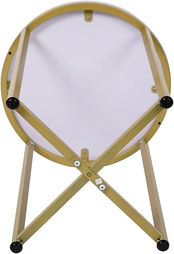 Miniatura 8 de Flash Furniture Hampstead Collection - Mesa auxiliar moderna con acabado de mármol blanco, marco dorado cepillado entrecruzado