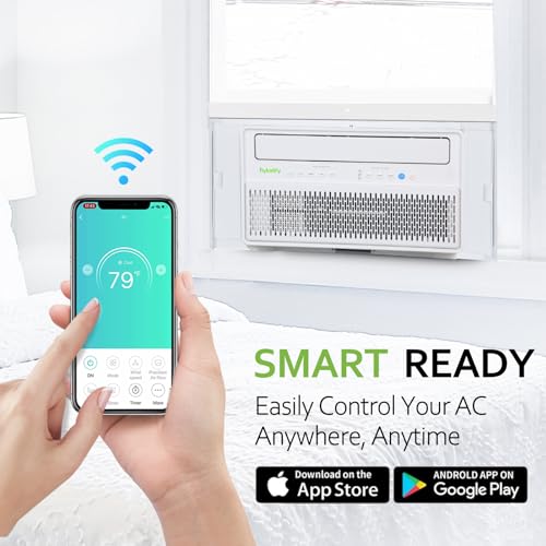 Image of Hykolity 8,000 BTU Smart Inverter Window Air Conditioner WiFi Enabled, Ultra Quiet & Energy Efficient AC Unit, Cools 350 Sq.Ft, with Remote, Cool /Fan /Dry /Auto /Sleep Modes & 24H Timer