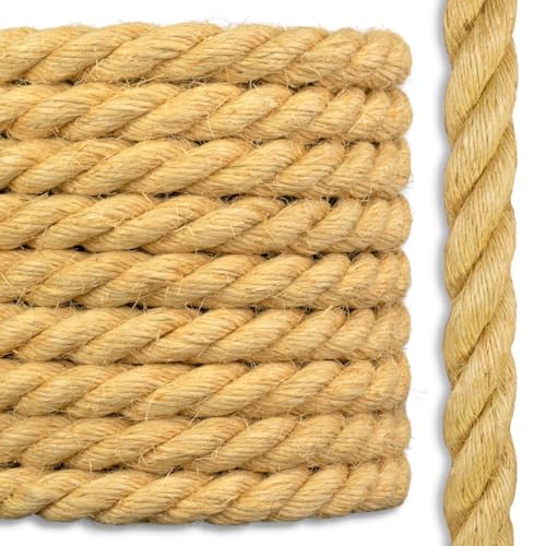 Sisal Rope | 100% Natural Fiber | 3 Stand Twisted | Cat Scratch Post | Bird Rope | 3/8 inch x 200 feet