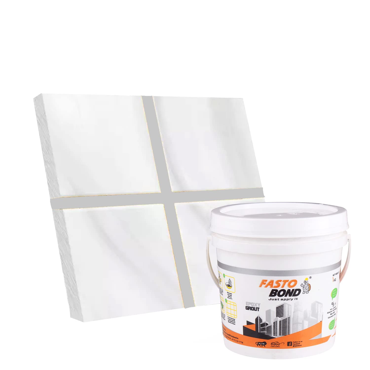 Fastobond Epoxy Grout For Tiles - 1 Kg - Light Gray Color Epoxy Tile Grout_Fastobond | 3 components only | Premixed Filler for uniform finish (B09297YK2J) Amazon Price History, Amazon Price Tracker