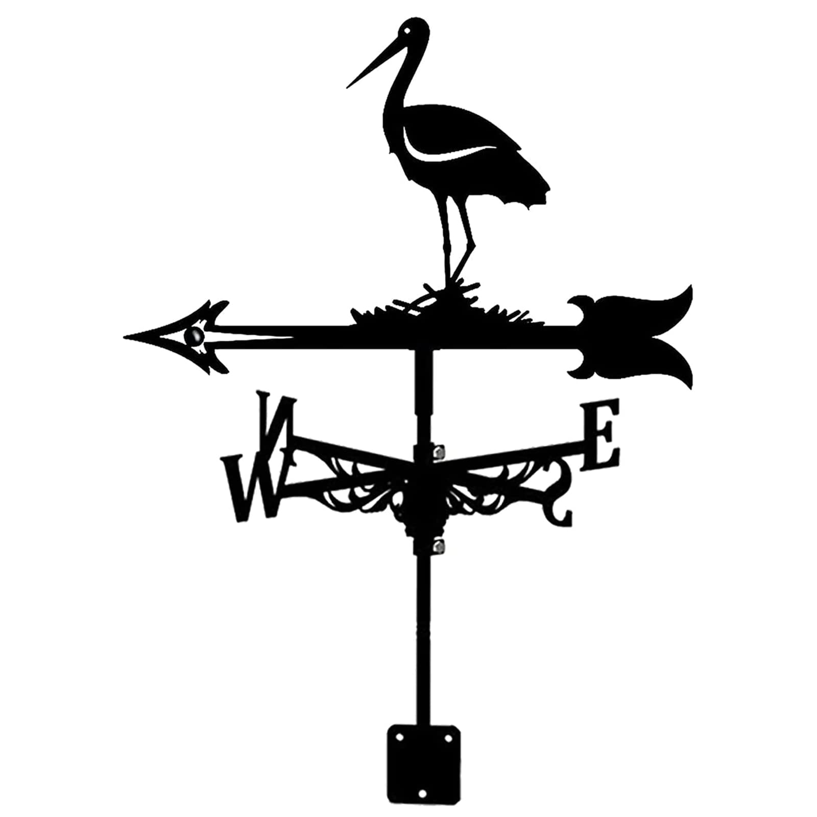 Klonwg A Nimal Metal Weather Vane Vintage Nti-Rust Weather Vane Hollow Design Wind Direction Indicator For Outdoor Garden Roof Paddock Decoration Measuring Tools 35X50cm