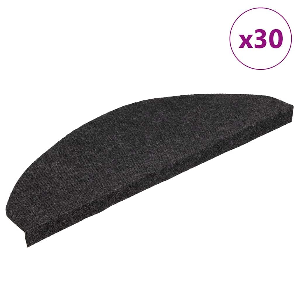 Tidyard Tapis d'escalier Auto-adhésifs 30 pcs Noir 65x22,5x3,5 cm, Tapis Escalier Tapis de Sécurité pour Sol Protection, Aînés et Animaux