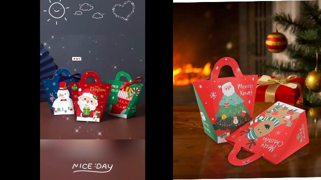 pellicule christmasBox 4点 新品未使用 Bag OP BAKEFY Paper -5 Pcs Christmas Apple Boxes Gift Box Creative Santa