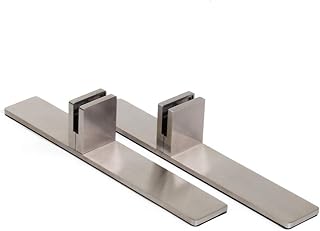 PLEXIDIRECT Base da Tavolo per plexiglass. Supporto a Morsetto per Parete Protettiva. Spessore Massimo dello Schermo: 0-8mm. Set di 2 Pezzi. XIRO Acciaio Inossidabile Grigio Satin Piazza