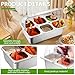 Ziliny Countertop Food Serving Display Container and Clear Roll Top Cover Stainless Steel Food Serving Tray Buffet Condiment Dispenser Display Rack for Restaurant Hotel Kitchen Party (21 x 13 x 13'')