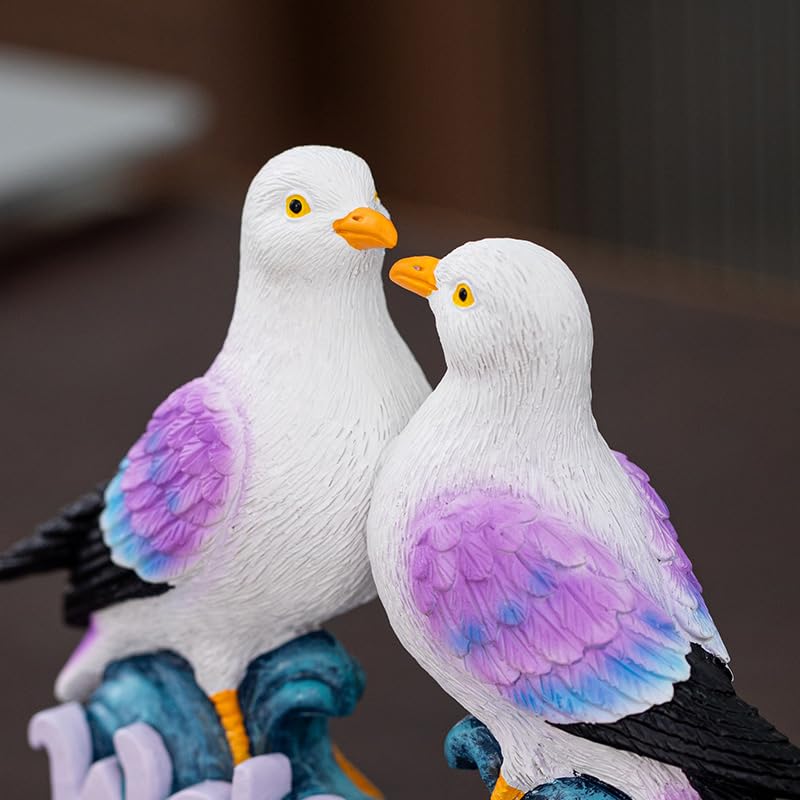 Mini estatua pareja de gaviotas para decoración miniatura 6