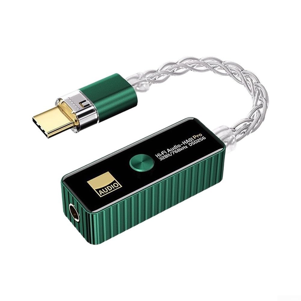 Adattatore audio USB C portatile HiFi da digitale ad analogico, jack per cuffie da 3,5 mm, decoder audio CNC in alluminio per telefono e tablet (argento)