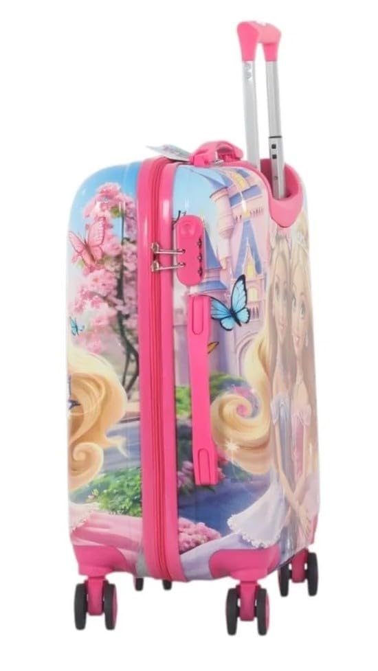 Image of ADSON Abs Kids Trolley 360 Rotating Luggage 360 Degree Wheels Princess Non-Breakable 20 Inch Kids Hardsided Suitcase with 4 Wheels, 360 Degree Wheel Travel Trolley Bag (Sky Blue & Pink Princess)