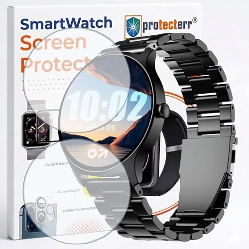 Image of 2-Pack Screen Protector for Boult Rover Pro 1.43 inch Smartwatch - Flexible TPU Screen Guard, HD Clear, Anti Scratch, Bubble Free, Full Coverage Film - Not Tempered Glass
