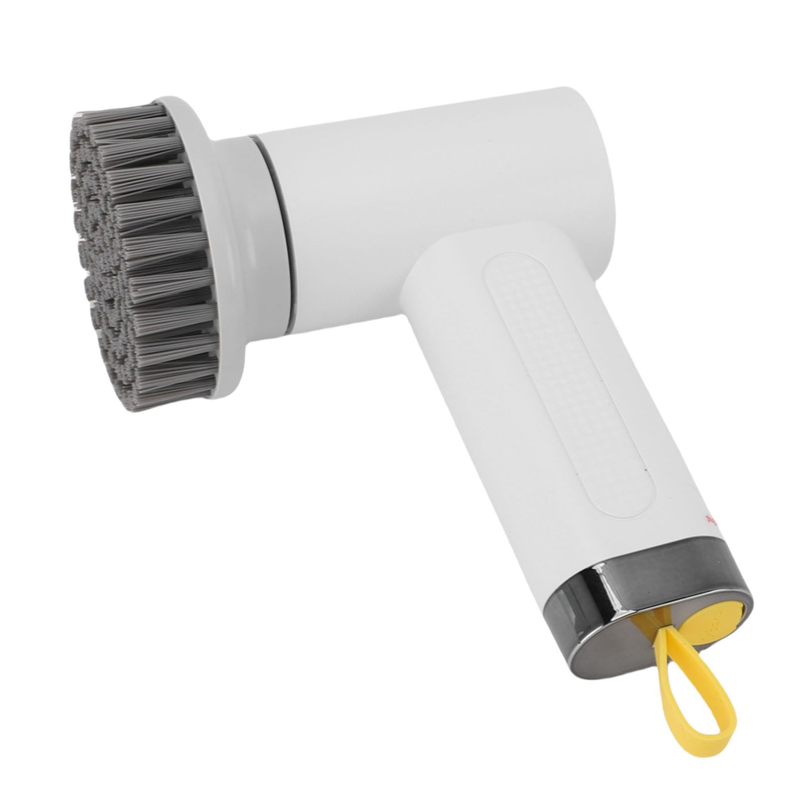 Elektrischer Schleuderschrubber, Kabelloser Duschschrubber, Handbürste mit 2 Geschwindigkeiten und 3 Austauschbaren Köpfen, für Badezimmer, Badewanne, Küchenherd (White)