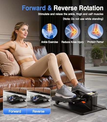 Image of Under Desk Elliptical Machine, Portable Electric Elliptical Exercise Equipment with 12 Adjustable & 3 Automatic Speeds, Ellipse Leg Pedal Exerciser While Sitting for Seniors, Adults