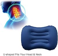 Vista 4 de SUNYAO Almohadas inflables ultraligeras para campamento: compresibles, compactas, inflables, cómodas, ergonómicas para soporte de cuello y lumbar