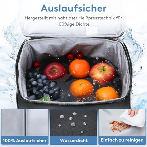 Lifewit 40L 60 Dosen Kühltasche Groß faltbar Kühlkorb Kühlbox Isoliertasche Thermotasche Picknicktasche für Lebensmitteltransport, Schwarz 3