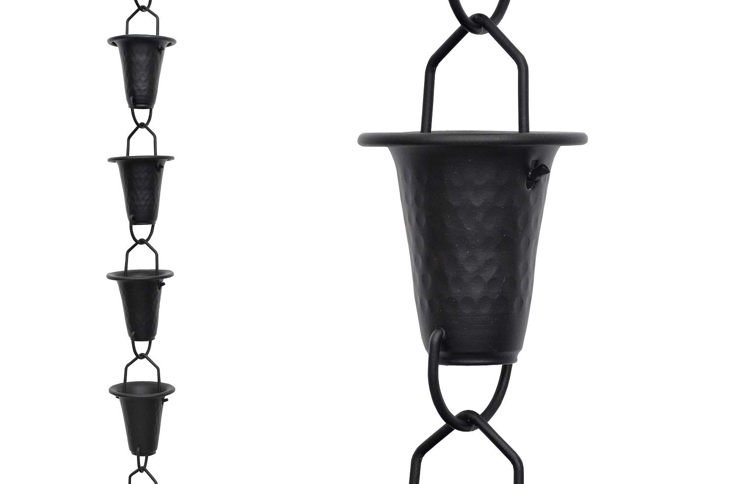 Rain Chains Pacific - 8.5 Feet Length - Functional & Decorative Replacement Downspout for Gutters