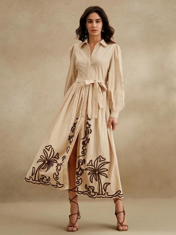 Image of SMOWKLY Cotton Blend Women's Casual Dress Mid-Length Maxi Dress for Woman ||Stylish Frocks for Women ||One Piece Dress for Women || Long Midi Dress for Woman || Party & Beach Wear