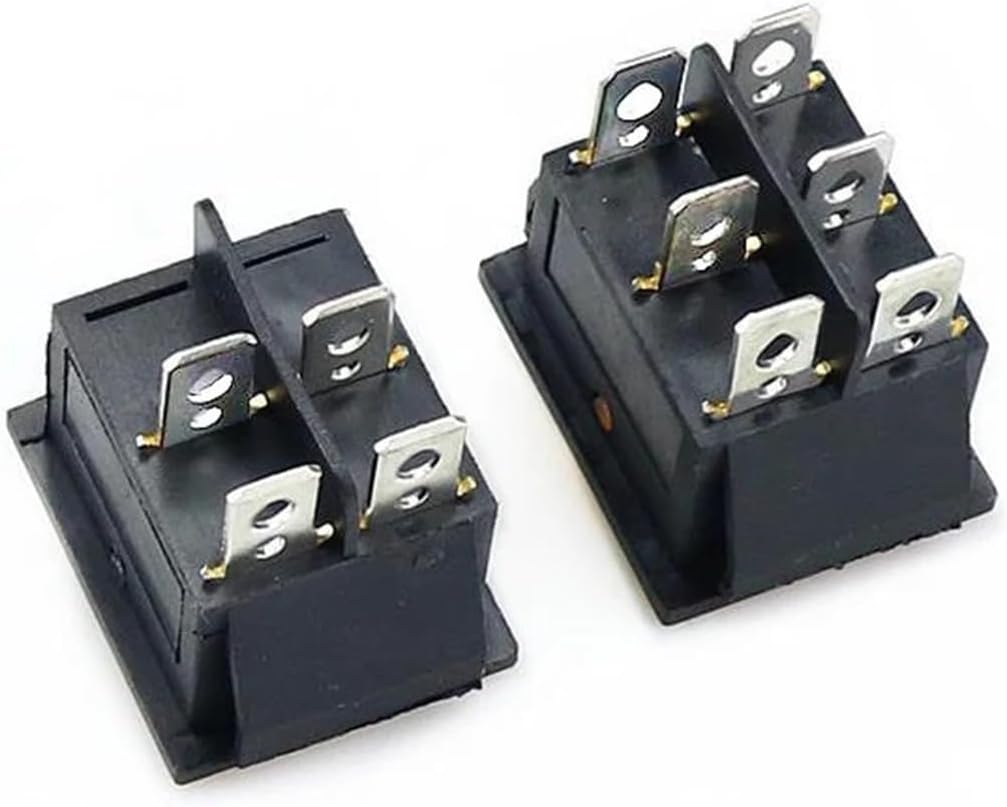 1 Pcs Rocker Switch Open and Close 6-pin with LED 4 16A 250V 220V T85 20A Small Dpdt 6Pin 4Pin(Black Switch,4 Pins)