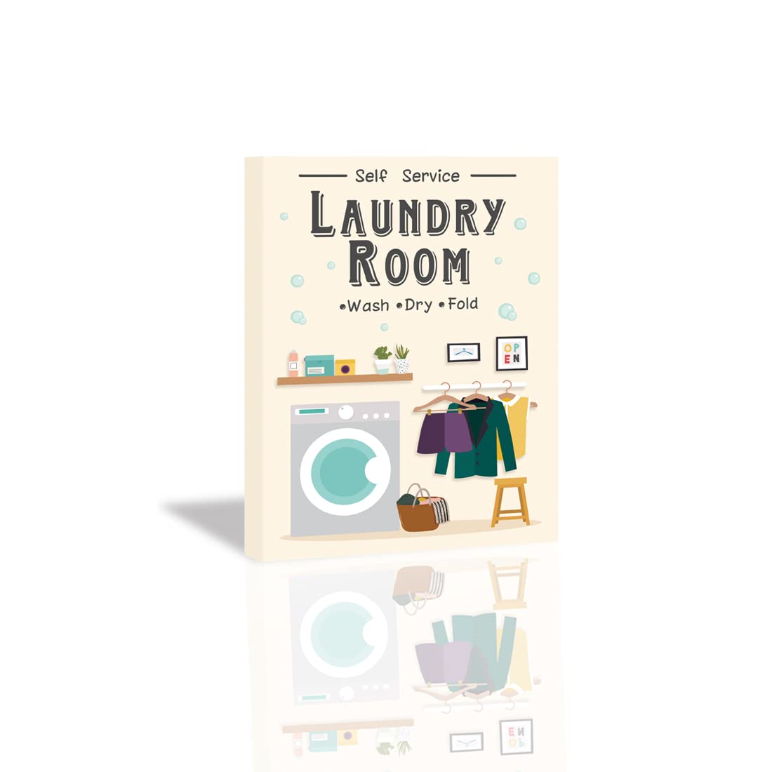 Buy CHDITB Laundry Symbols Wall Art, Creative Laundry Room Art Prints