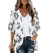 Camisunny Women Chiffon Printed Cardigan Kimono Robe Tops Beach Bikini Cover up Blouse
