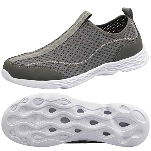WOTTE Men's Water Shoes Quick Drying Sports Aqua Shoes(Size 14.5,Grey-1414)