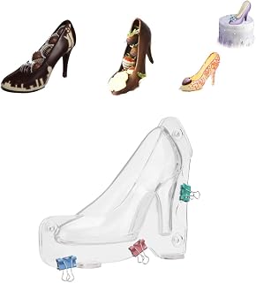 Juesi 3D Chocolate High Heel Shoe Mold, Plastic, Transparent, A(19x16x21cm) / B(9x8x12cm) / C(18x19 cm), Cake Decorating Mold, Chocolate-Shoe-Molds