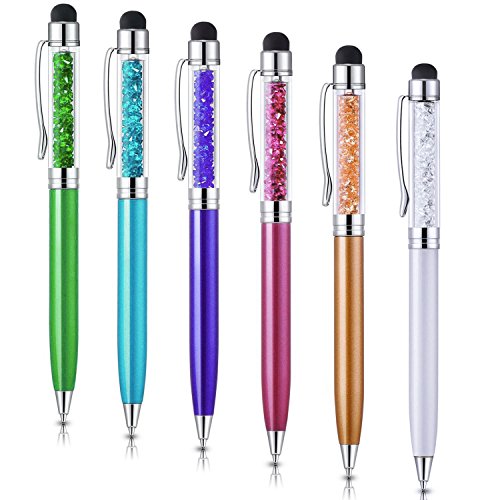 OKRAY Stylus Ink Pen, 6 Pack 2 in 1 Crystal Ballpoint Pen Black Ink Stylus Compatible for iPhone, iPad, Samsung, Tablet, Kindle, HTC, Nexus, LG All Capacitive Touch Screen Devices OKRAY Stylus Ink Pen, 6 Pack 2 in 1 Crystal Ballpoint Pen Black Ink Stylus Compatible for iPhone, iPad, Samsung, Tablet, Kindle, HTC, Nexus, LG All Capacitive Touch Screen Devices