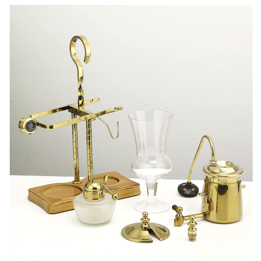 JITEM Caffettiera Belgio Luxury Royal Family Balance Syphon Coffee Maker Sifone Brewer Design Elegante Stile Retrò 4-5 tazze Sifone Pentola in vetro per caffè o tè
