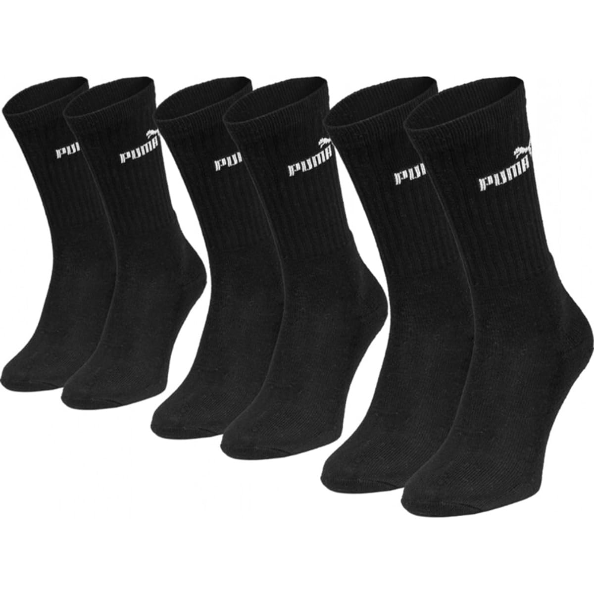 Puma Crew 3 Pair Pack Socks - 39-42 (6-8) - Black