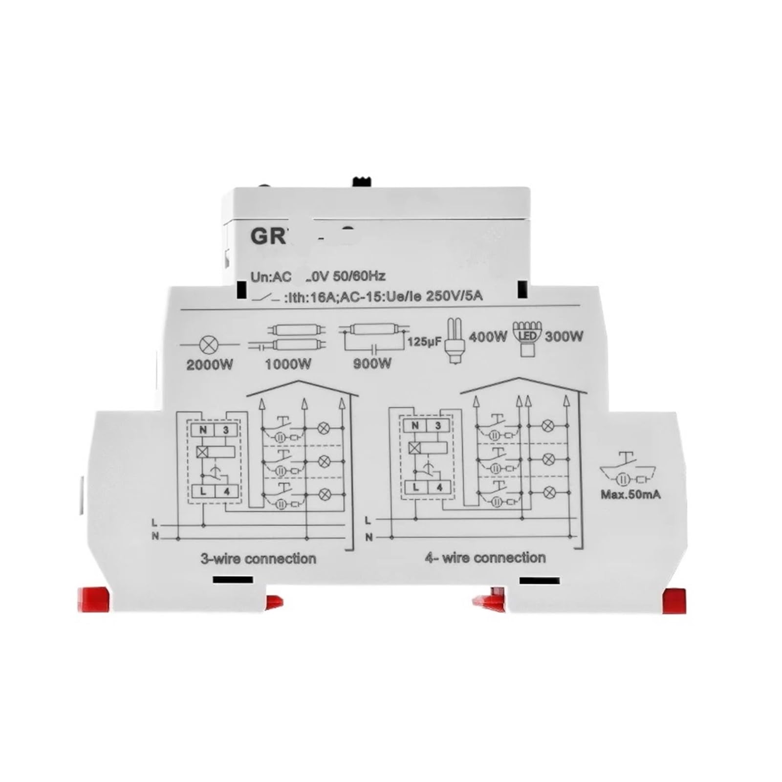 GRT8-LS/LM Interruttore temporizzato 230VAC 16A Relè(GRT8-LS AC230V)