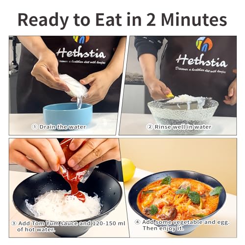 Image of Hethstia Konjac Ramen Shirataki Noodles, 6 Pack Tom Yum Flavor Instant Food(61.38oz), Low Carb
