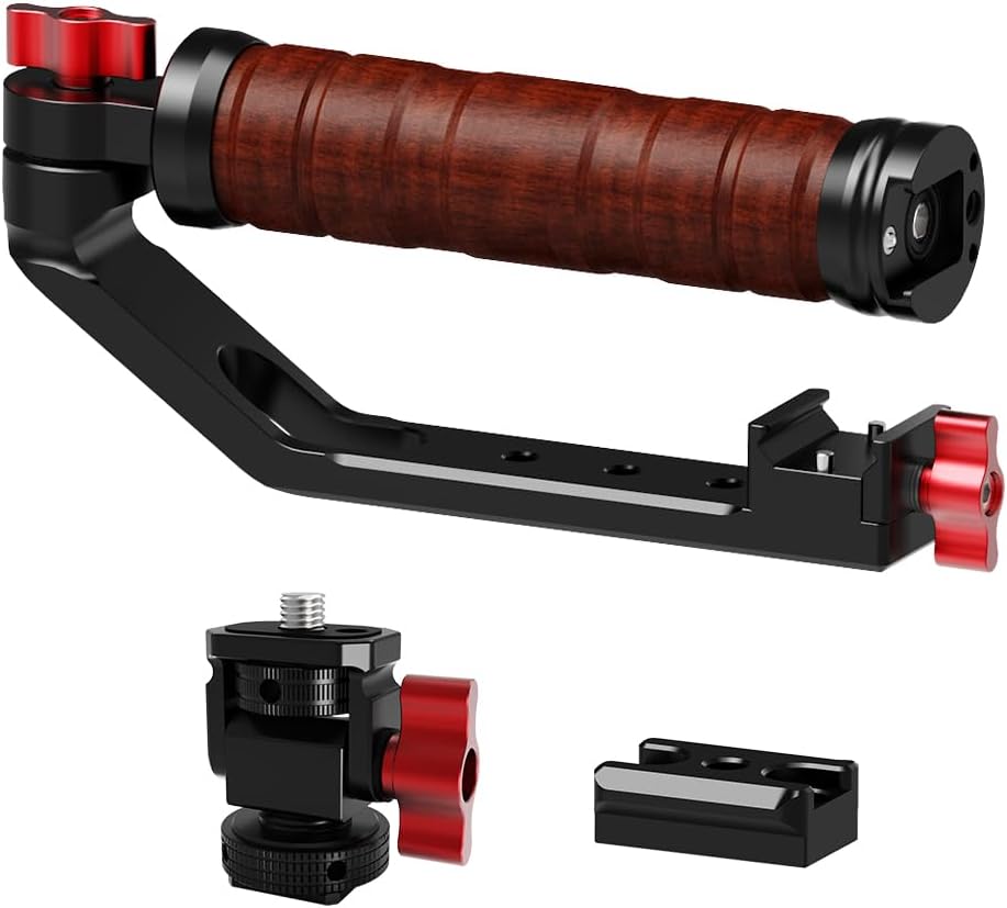 Adjustable Sling Handgrip, Handheld Camera Gimbal Stabilizer Grip for RS2/RS3/RS3PRO, Foldable Sling Handle w NATO-Type Slide Clamp & Cold Shoe (with Slide)