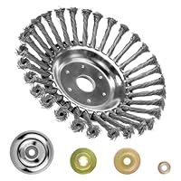 Unkrautbürste Freischneider, Wildkrautbürste für Motorsense, 8\ Profi Unkrautbürste für Rasentrimmer, 25 mm Bohrung Stahlbürste für Rasenmäher Bürste, Entfernung von Unkraut und Moos(8 Zoll)