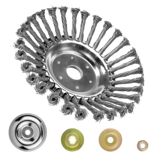 Unkrautbürste Freischneider, Wildkrautbürste für Motorsense, 8\" Profi Unkrautbürste für Rasentrimmer, 25 mm Bohrung Stahlbürste für Rasenmäher Bürste, Entfernung von Unkraut und Moos(8 Zoll) Unkrautbürste Freischneider, Wildkrautbürste für Motorsense, 8\" Profi Unkrautbürste für Rasentrimmer, 25 mm Bohrung Stahlbürste für Rasenmäher Bürste, Entfernung von Unkraut und Moos(8 Zoll)