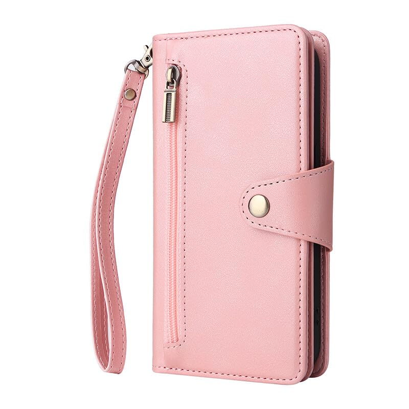 Housse cuir Galaxy S10 or rose à clapet de luxe