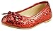 The Doll Maker Bow Top Glitter Flat-FBA173032A-1, Red, 1 M US Little Kid