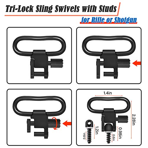 Bedone Shotgun Sling With 15-Round(12 Gauge) Shellholder, Metal Hooks And Mil-Spec Swivels Adapters(Studs Included), Adjustable Strap Length Gun Sling For Shotgun, Hunting #TOP5