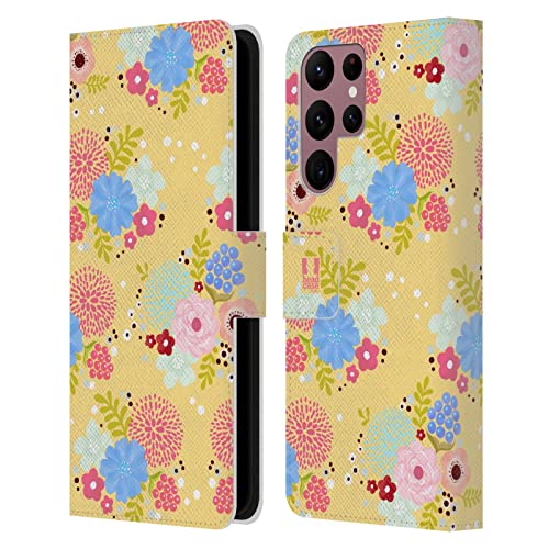 Étui Samsung Galaxy S22 Ultra 5G Head Case Designs en cuir jaune